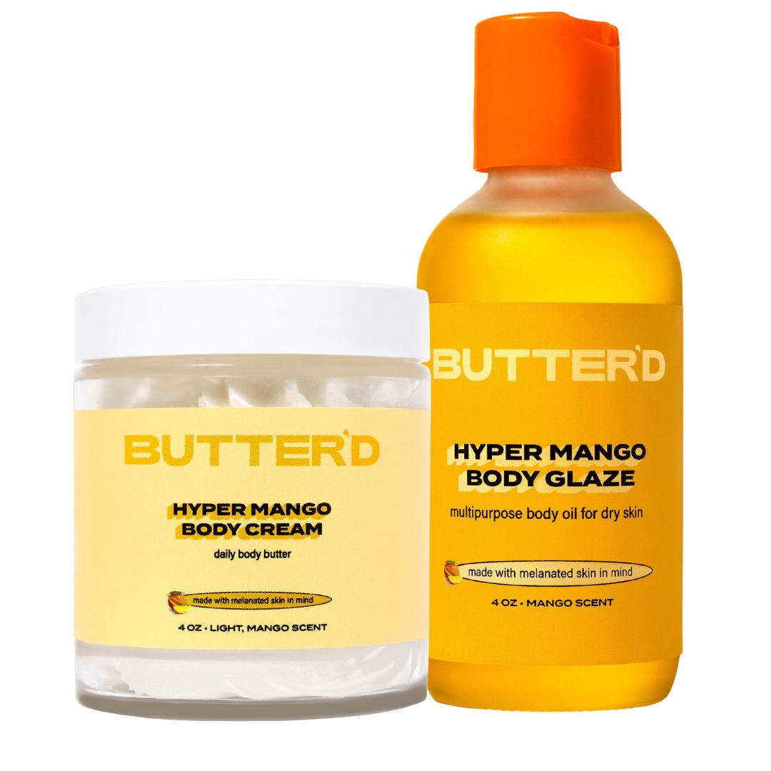 HYPER MANGO BUNDLE: 1 Hyper Mango Body Cream (4 oz), 1 Body Glaze