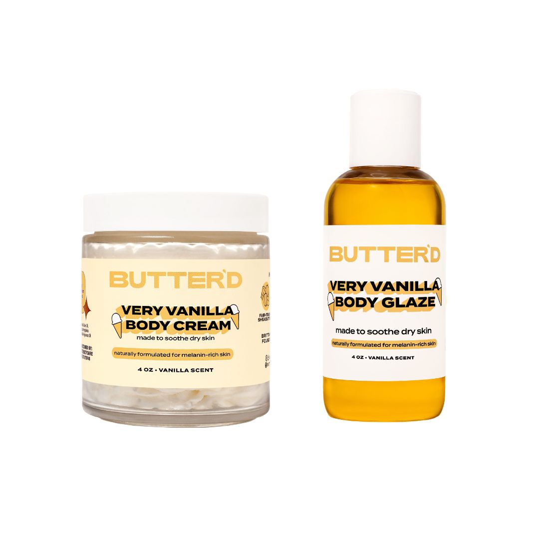 VERY VANILLA BUNDLE: 1 Very Vanilla Body Cream (4 oz), 1 Very Vanilla Body Glaze