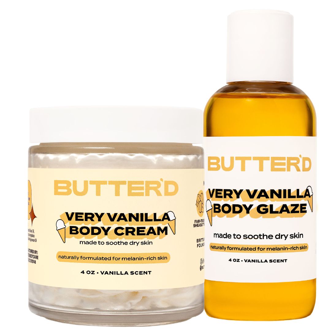 VERY VANILLA BUNDLE: 1 Very Vanilla Body Cream (4 oz), 1 Body Glaze